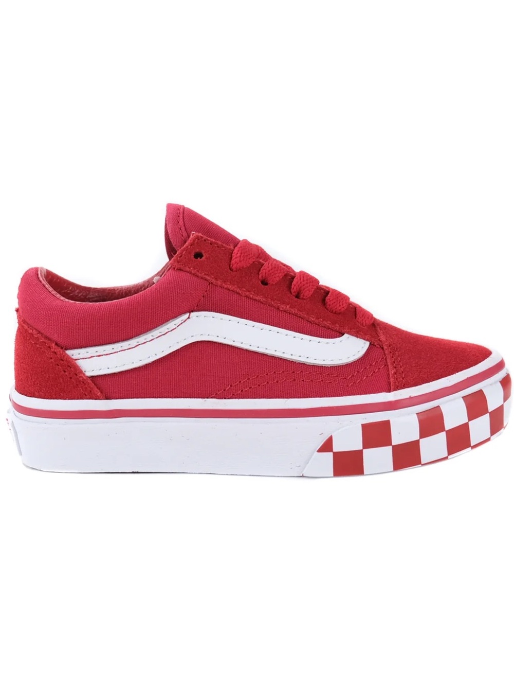 VANS Youth Old Skool - Red Checkered Bumper